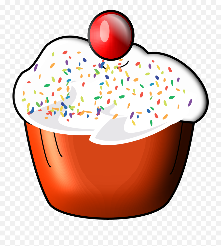 Drawn Cupcake With White Cream And Cherry Free Image Download Emoji,Facebook Cupcake Emoticon