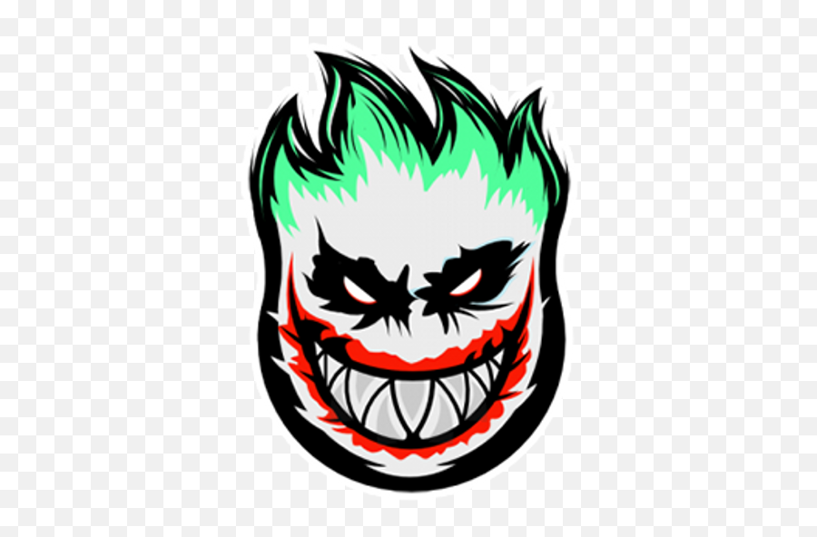 Dc Joker Spitfire Logo Sticker - Sticker Mania Emoji,Emoticon Black And White Joker