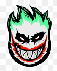 Dc Joker Spitfire Logo Sticker - Sticker Mania Emoji,Emoticon Black And White Joker