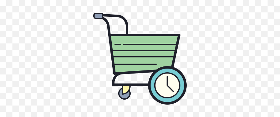 Procurement Icon In Color Hand Drawn Style Emoji,Shopping Cart Flower Emoji