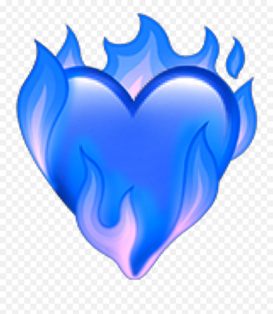 Fire Heart Emoji Love Blue Sticker By Galaxymagickitten,Fire Emojio