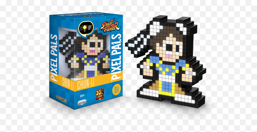 Pdp Pixel Pals Street Fighter Chun Li Light Up Display 011 - Captain Marvel Vs Chun Li Pixel Pals Emoji,Street Fighter Emoji