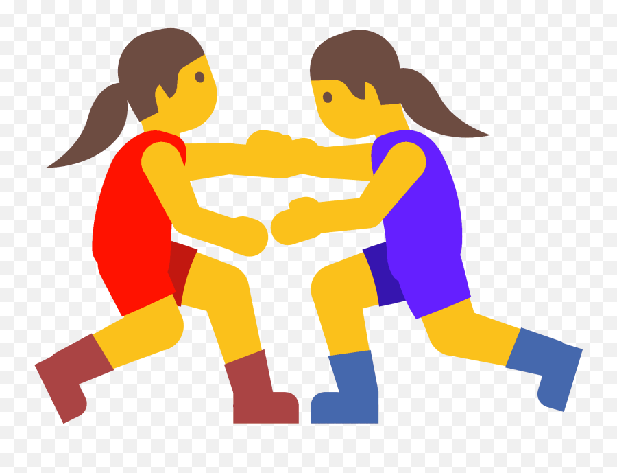 Women Wrestling Emoji Clipart Free Download Transparent - Güre Emojisi,Fight Emoji