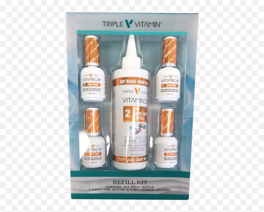 Triple Vitamin Refill Kit 02 Base Coat 8oz 51464 Packing 8 Kitscase Ok0826vd - Lotion Emoji,Emoji Pedi Refill