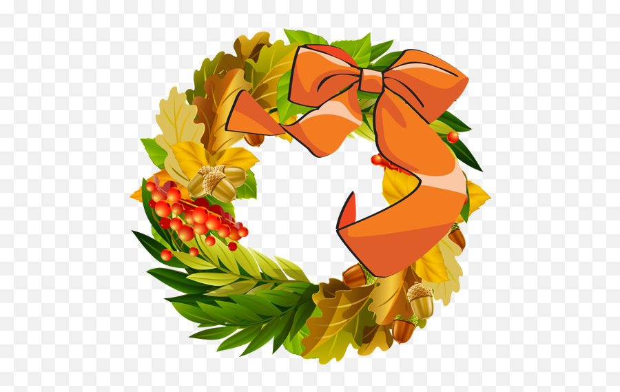 Autumn Wreath Clipart Kid - Clipartix Thanksgiving Wreath Clipart Emoji,Holiday Wreath Emoji
