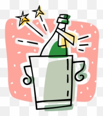 Vector Illustration Of Bottle Of Champagne Chilling Clipart - Cartoon Champagne Bottle Png Emoji,Cork Emoji