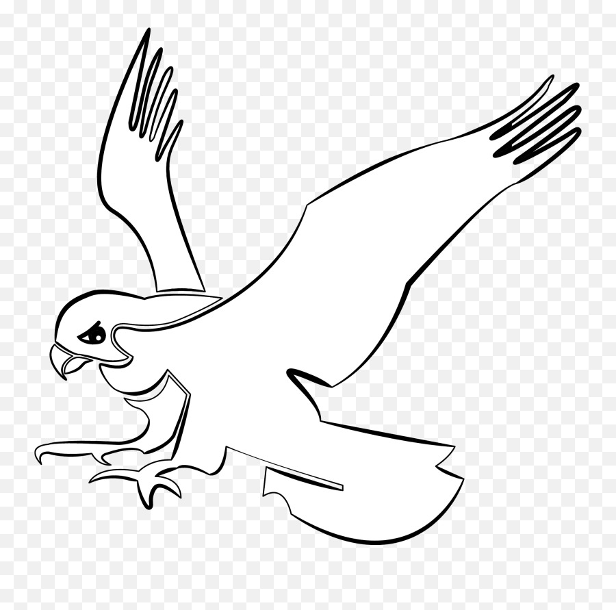 Hawk In Flight - Black And White Clipart Free Download Automotive Decal Emoji,Hawk Emoji