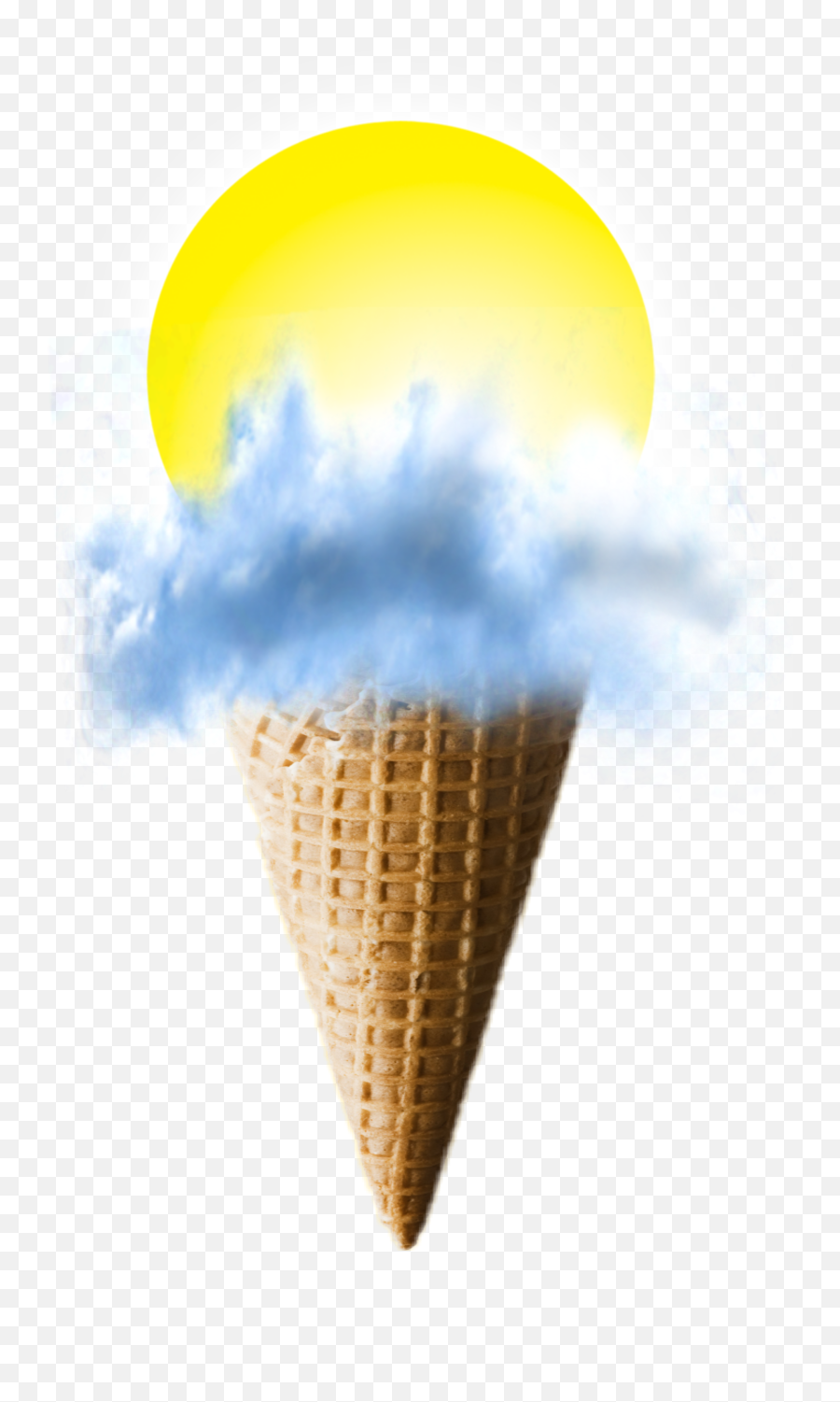 Sun Cloud Icecream This Was Sticker - Cone Emoji,Ice Cream Sun Emoji