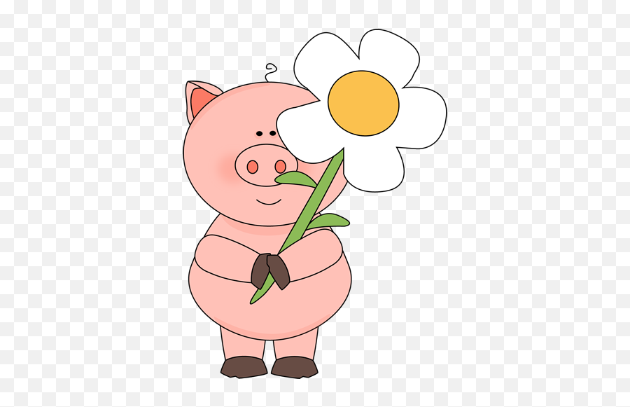 Pig Clipart Images - Clipartsco Animal Holding A Flower Clipart Emoji,Pig Kawaii Emoticon