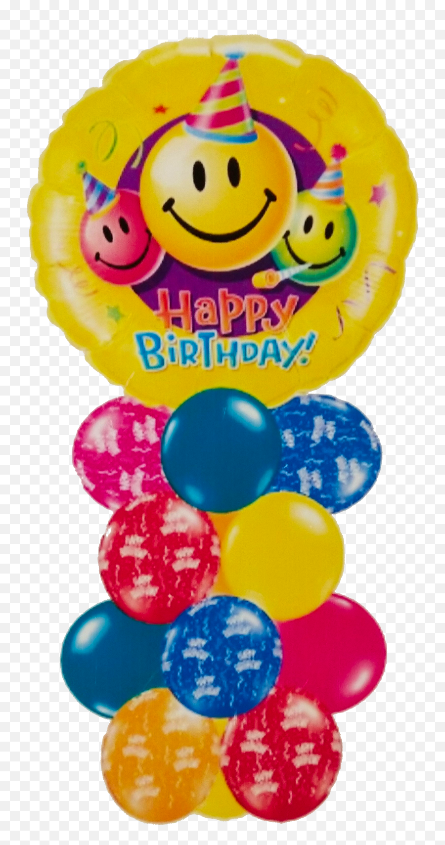 Centerpiece Bouquet - Feliz Cumpleaños Con Carita Feliz Emoji,Emoticons Smiley Balloons