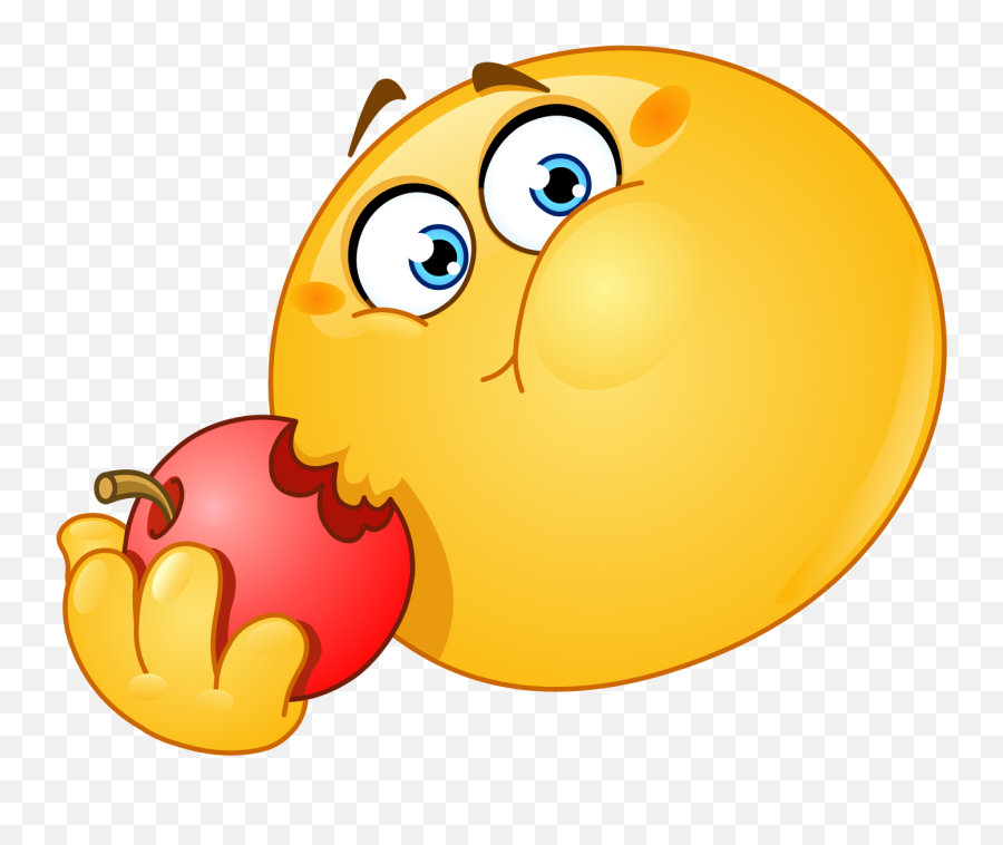 Emoji Eating Apple Sticker - Emoji Eating Apple,Eating Emoji