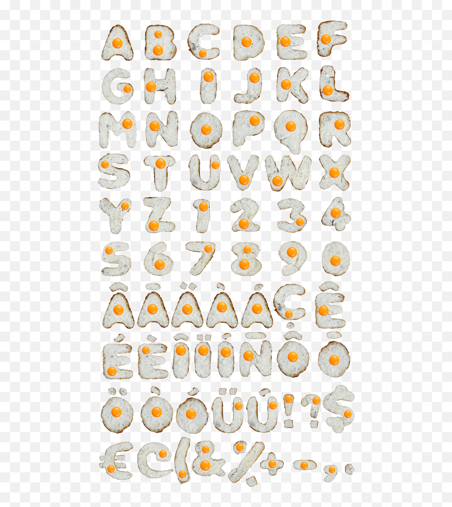 Eggs Font - Typography Made Out Of Objects Emoji,Where To Find Car Emoticons Magnets