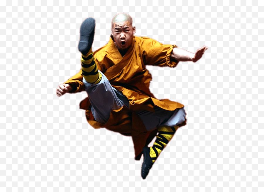 Shaolin Monk Kicking Leg Forward Clipart - Full Size Clipart Kung Fu Monk Png Emoji,Kicking Legs Emojis