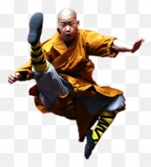 Shaolin Monk Kicking Leg Forward Clipart - Full Size Clipart Kung Fu Monk Png Emoji,Kicking Legs Emojis