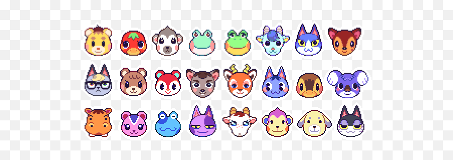 Animalcrossing - Animal Crossing Villagers Pixel Art Emoji,Squiqqly Emoticon