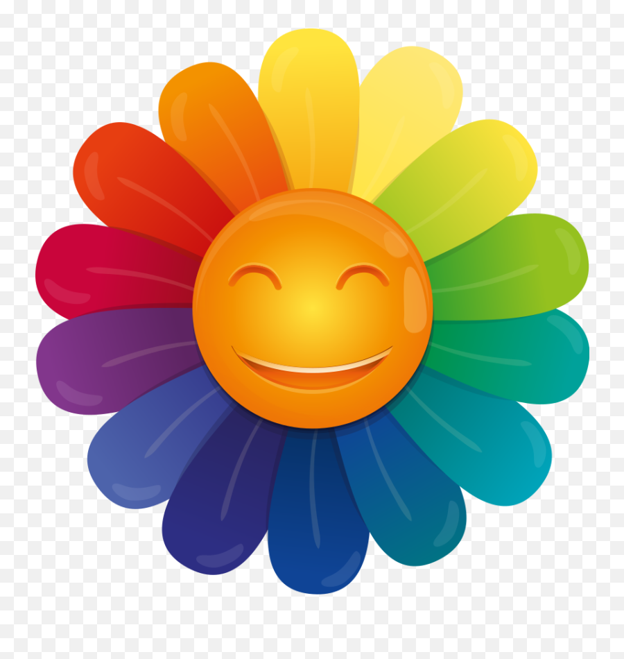 Happy Daisy Flower Floral Vinyl Rug - Tenstickers Emoji,Throws Flowers Emoticon