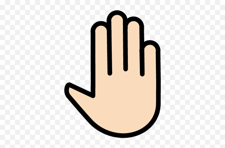 Raised Back Of Hand Light Skin Tone Emoji - Download For,What Hand Symbols Mean In Emoji Emoticons