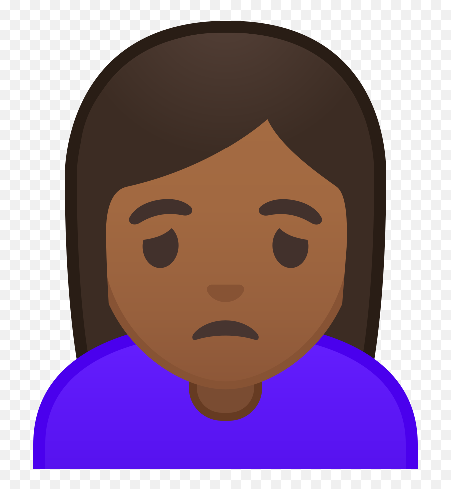 Woman Frowning Medium Dark Skin Tone Icon Noto Emoji - Emoji Mujer Triste Png,Woman Shrugging Emoji
