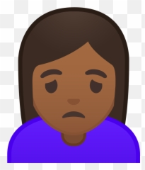 Woman Frowning Medium Dark Skin Tone Icon Noto Emoji - Emoji Mujer Triste Png,Woman Shrugging Emoji
