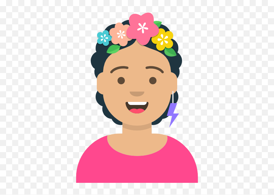 Avachai - Create Your Avatar Emoji,Curly Hair Girl Emoji