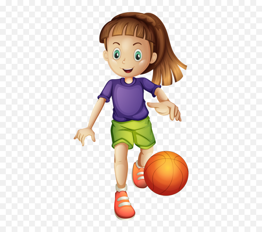 Sport Girl - Girl Playing Basketball Cartoon Transparent Emoji,Emoji Joggers Outfit Ebay