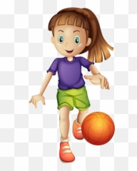 Sport Girl - Girl Playing Basketball Cartoon Transparent Emoji,Emoji Joggers Outfit Ebay