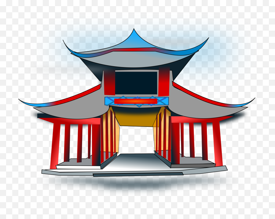 Chinese Building Clip Art Image - Clipsafari Chinese Temple Clipart Emoji,Taiko Emoji