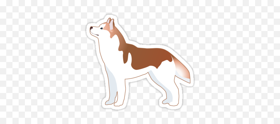 Siberian Husky Basic Breed Illustration Silhouetteu0027 Sticker - Northern Breed Group Emoji,Husky Emoji