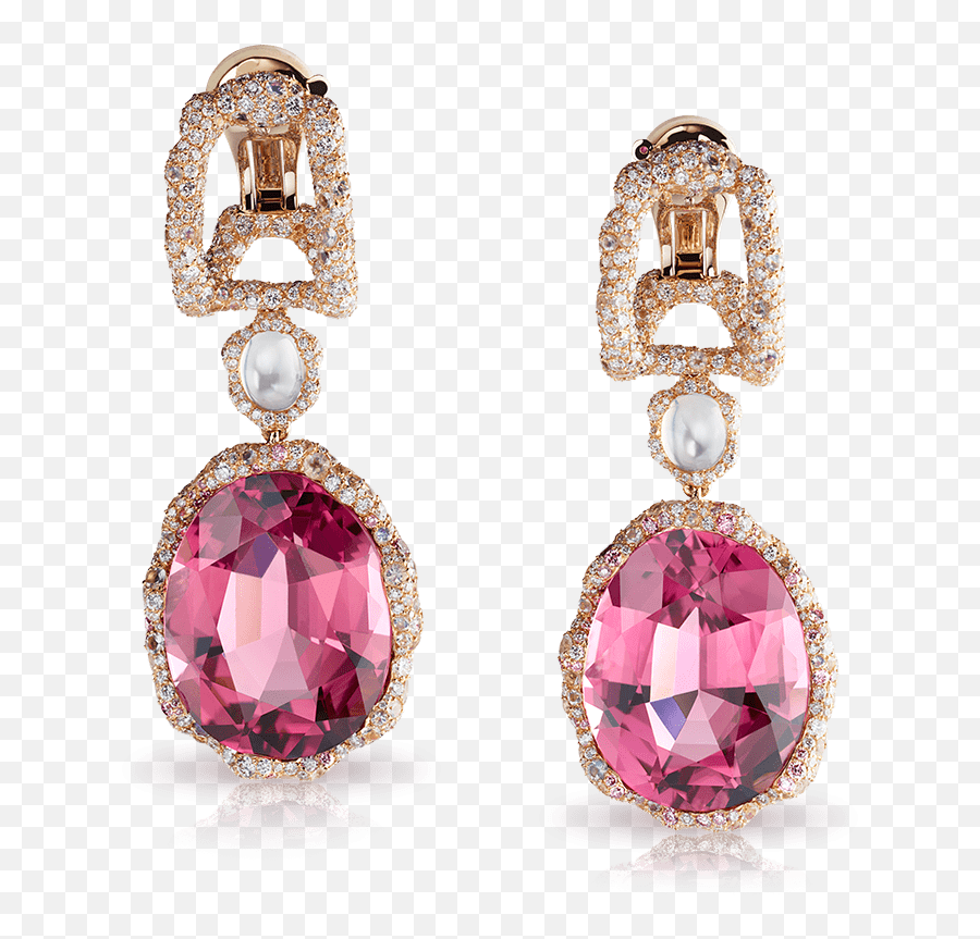 Rose Gold Pink Tourmaline Earrings - Tourmaline Emoji,Faberge Emotion Rings Price