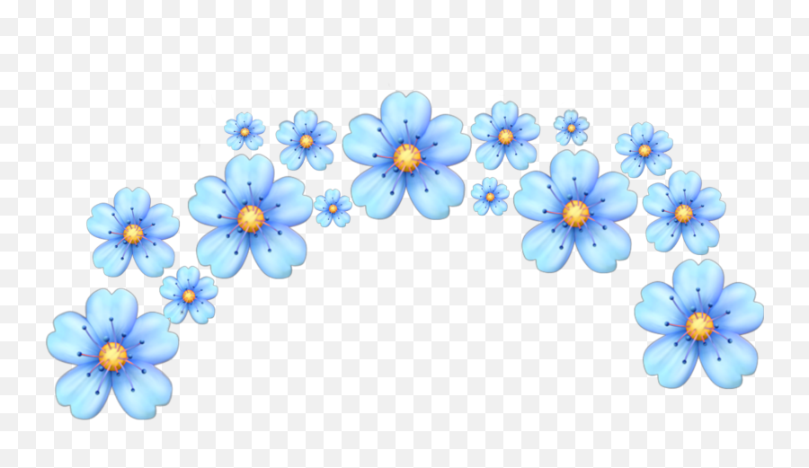 Emoji Flower Kawaii Cute Sticker - Blue Flower Emoji Png,Kawaii Flower Emoji