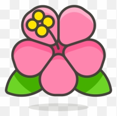 Hibiscus Emoji Clipart - Girly,Hibiscus Emoji