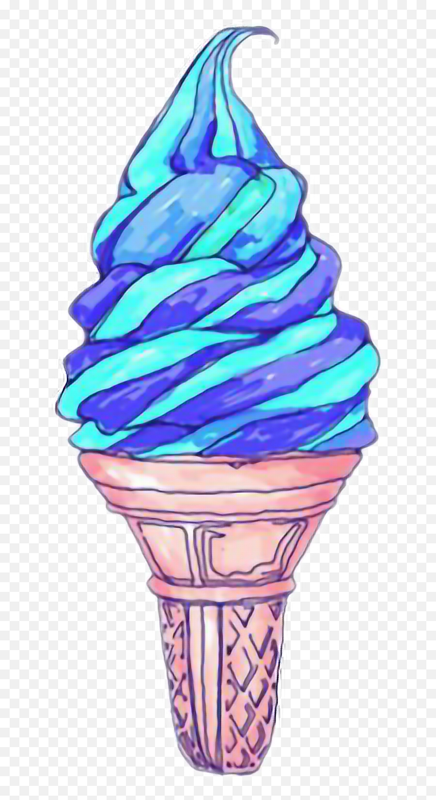 Helado Icecream Azul Blue Sticker - Blue Ice Cream Sticker Aesthetic Emoji,Emojis Helado