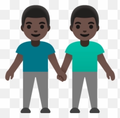 Hombres Dados De La Mano Con Tono De Piel Oscuro - Dark Skin Light Skin Clipart Emoji,Emojis Haciendo El Amor