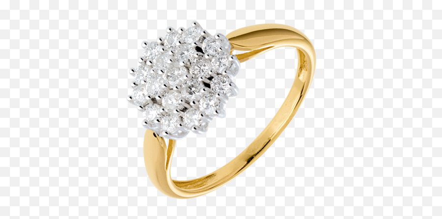 Ring - White And Yellow Gold 18 Carats Diamond White C344 Bague Or Et Diamants Emoji,Emotions Diamonds Idd