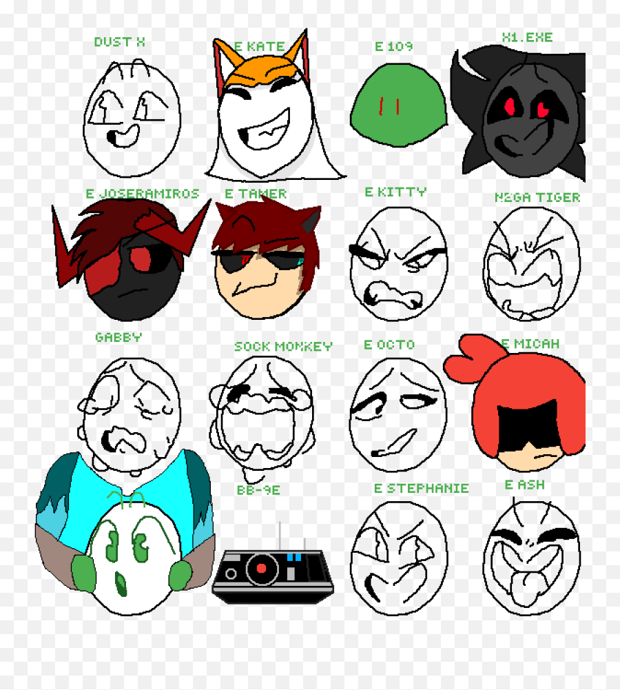 Pixilart - The Egang By Thesupermariox1 Oc Emotion Chart Drawing Emoji,Blackberry Original Emoticon