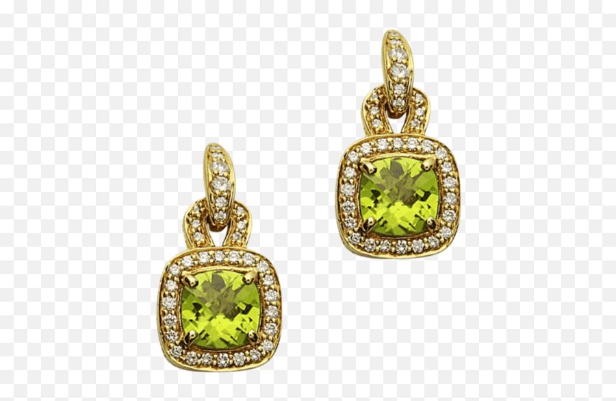 Peridot And Diamond Pastel Earrings - Solid Emoji,Swarovski Zirconia Earrings Emotions