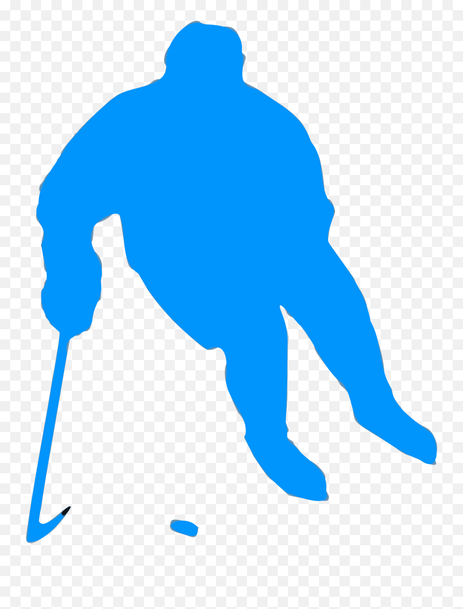 Hockey Clipart Silhouette Hockey Silhouette Transparent - Blue Silhouette Hockey Player Emoji,Mockingjay Emoji