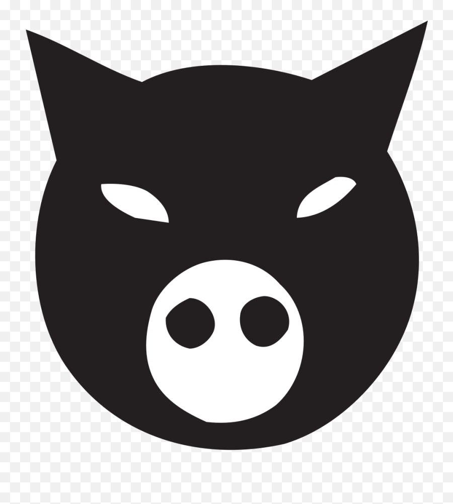Black Pig Face Png Svg Clip Art For Web - Download Clip Art Black Pig Images Cartoon Emoji,Pig Face Emoji
