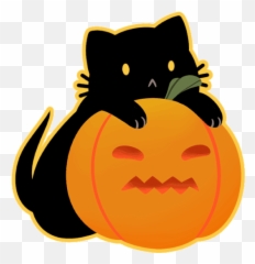 Cat Halloween Sticker - Cat Halloween Kitty Discover Emoji,Facebook Halloween Emoticons- Angry Pumpkin