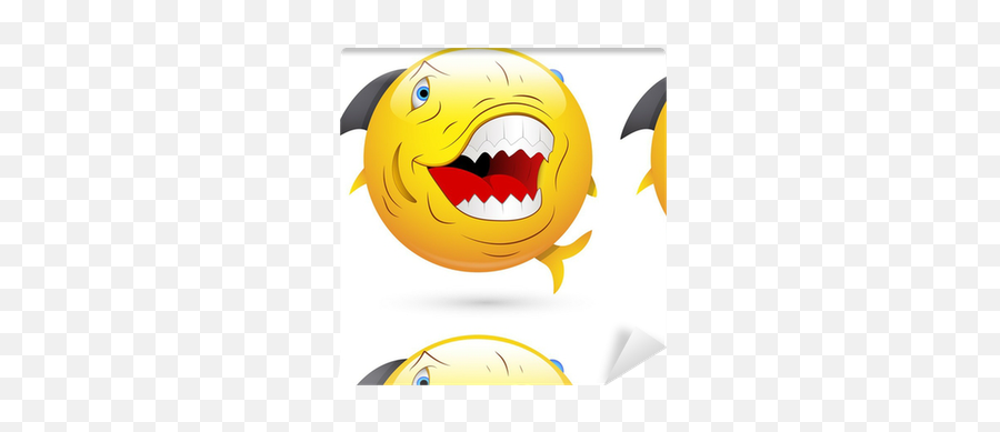 Smiley Vector Illustration - Evil Fish Wallpaper U2022 Pixers Emoji,Evil Happy Emoticon
