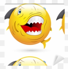 Smiley Vector Illustration - Evil Fish Wallpaper U2022 Pixers Emoji,Evil Happy Emoticon