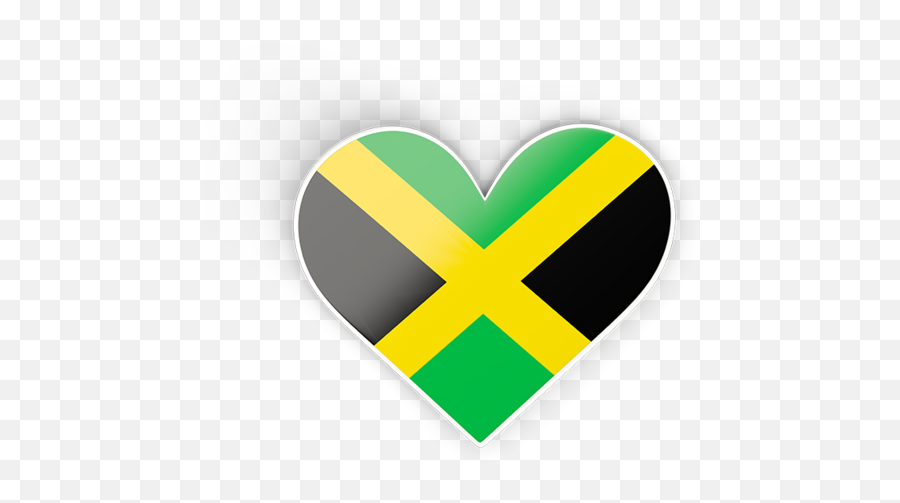 Heart Sticker Illustration Of Flag Of Jamaica Emoji,List Of Emoji Heart Colors