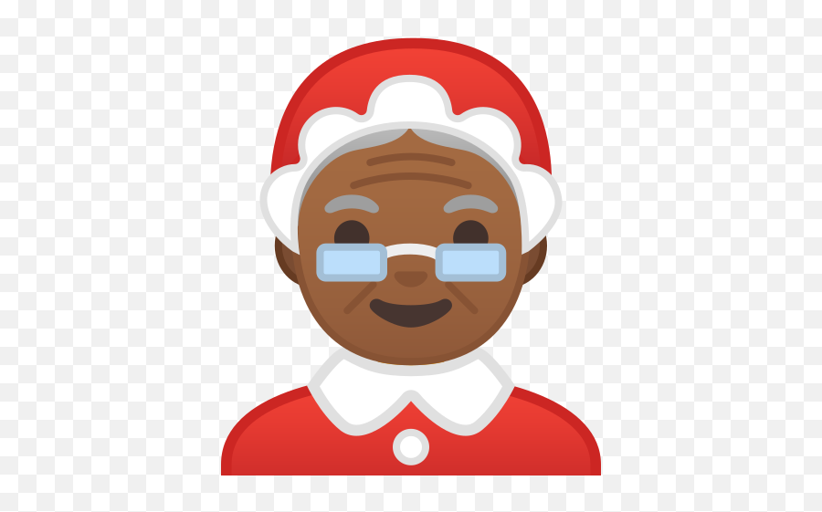 Mrs Claus Medium - Dark Skin Tone Emoji,Discord Brown Cloud Emoji Cute