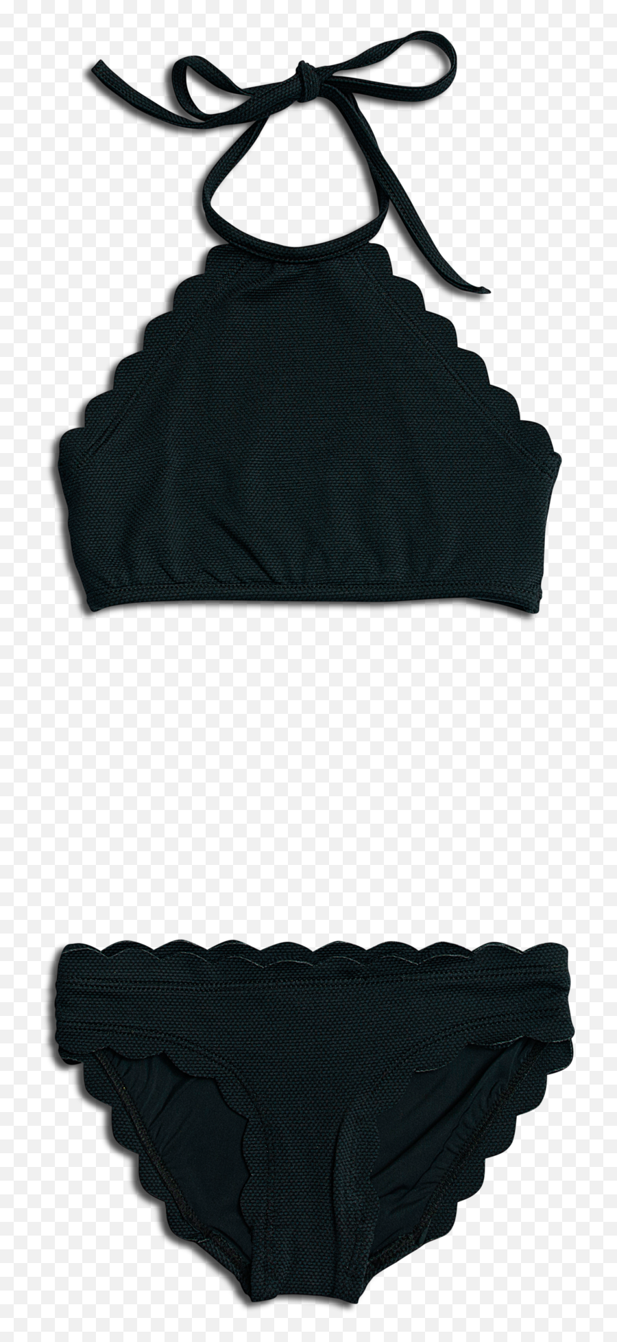 Valimare Laguna Neoprene Black Bikini - Solid Emoji,Emoji Bikini Top