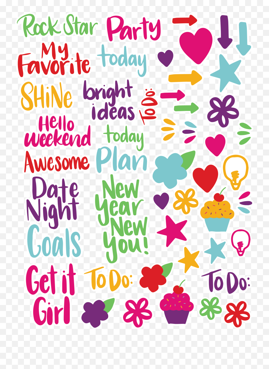 Sticker Sheet Printable Png Photos Download Jpg Png Gif - Girly Emoji,Emoji Planner Stickers
