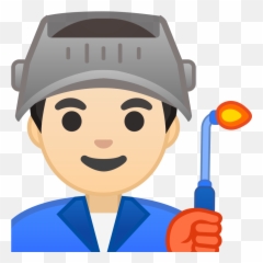 Man Factory Worker Light Skin Tone Icon - Factory Worker Cartoon Emoji,Construction Hat Emoji