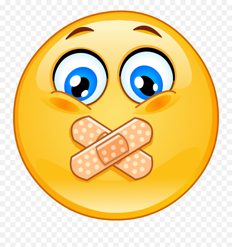 Bandaid Mouth Emoji Decal - Careful What You Say Cartoon,Bandage Emoji