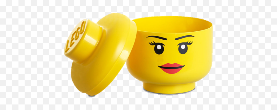 Girl Minifig Head Storage Container Small - Lego Head Container Emoji,Glalaxy Missing Emoticons