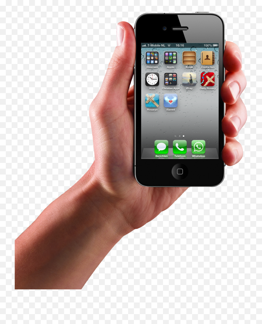 Smartphone In Hand Png Image - Hand Holding Iphone 1 Emoji,Rosary Emoji