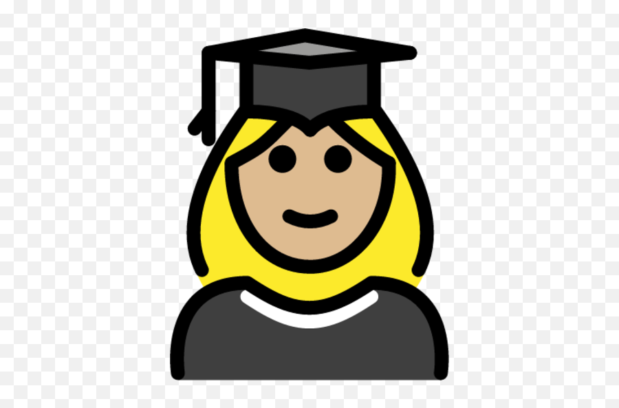 Woman Student Medium - Light Skin Tone Emoji Download For Etudiant Clipart,Gradutuation Cap Emoticon